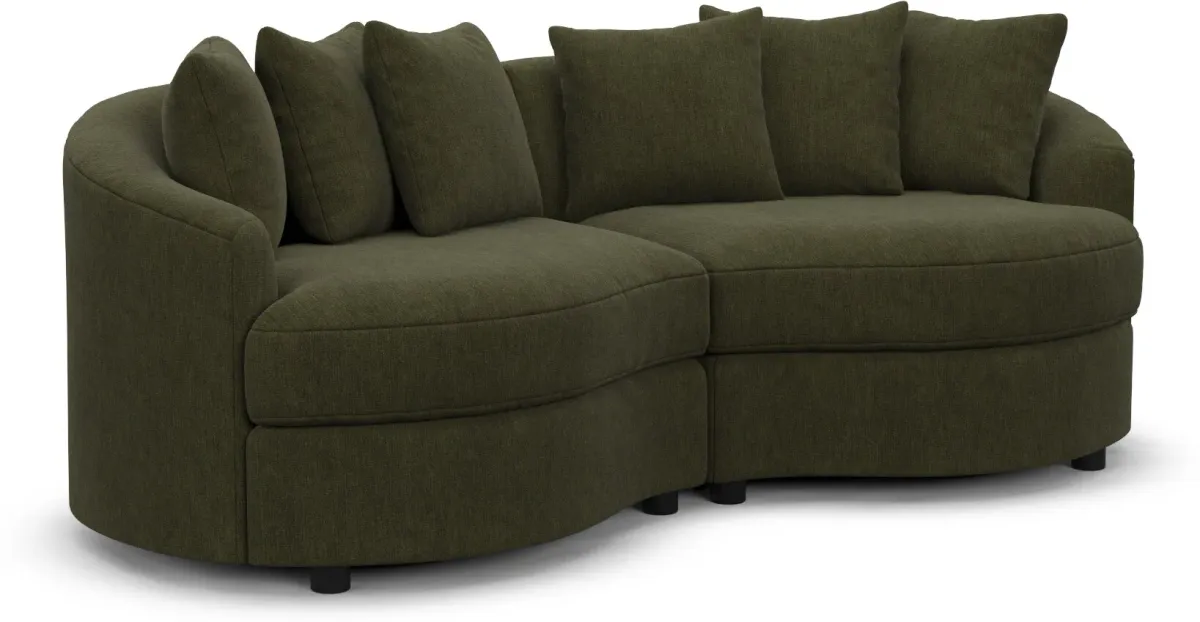 Allegra Foam Comfort Sectional - Marina Moss