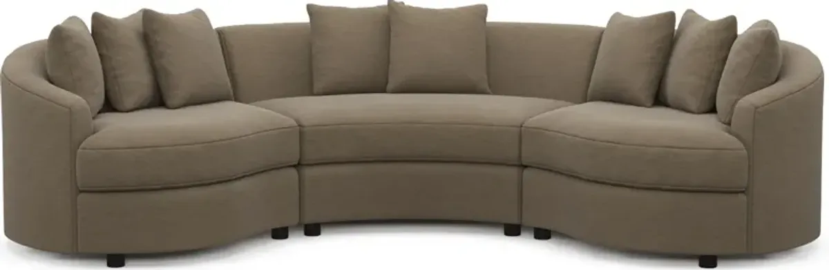 Allegra Foam Comfort 3-Piece Sectional - Merrimac Brownstone