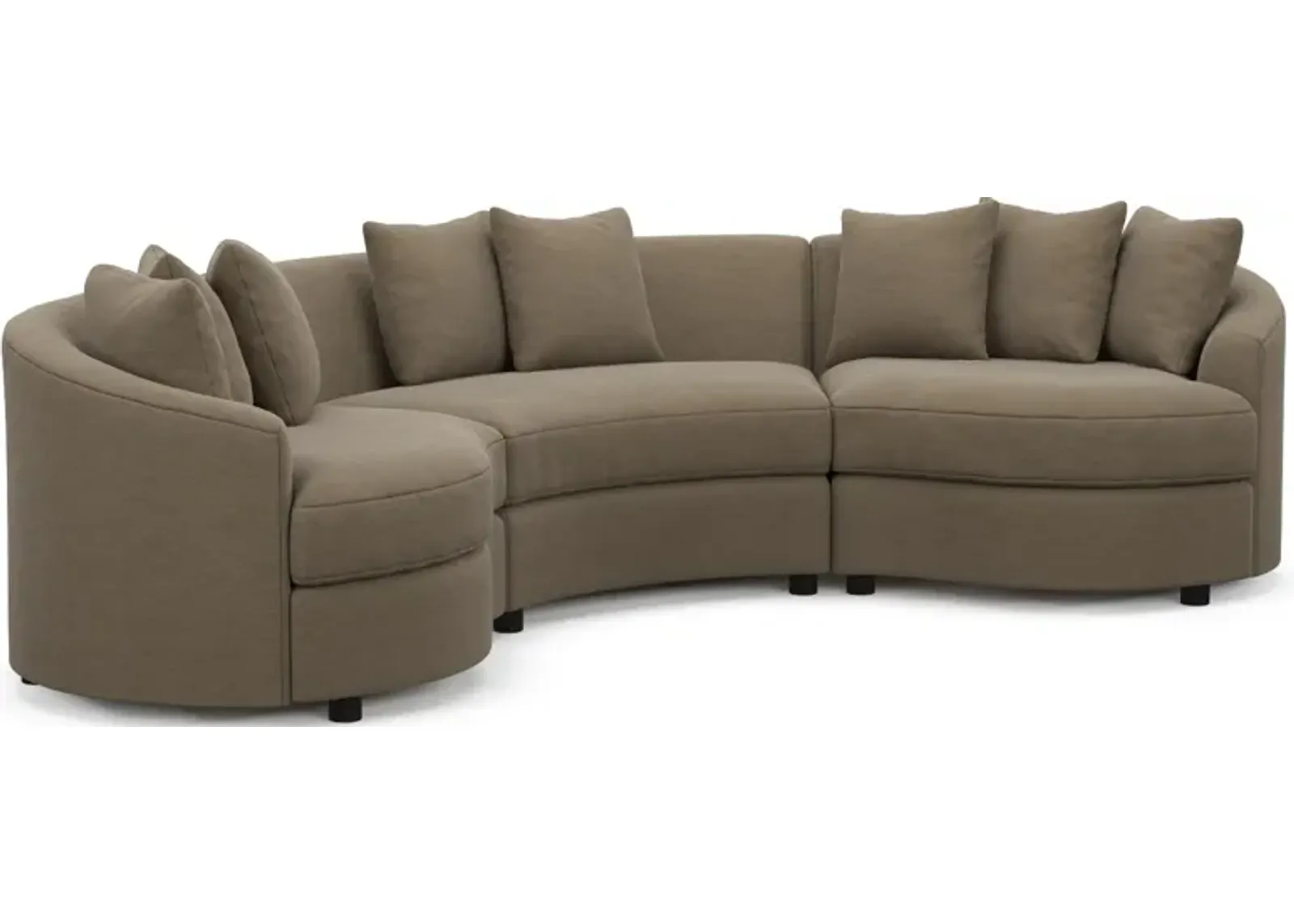 Allegra Foam Comfort 3-Piece Sectional - Merrimac Brownstone