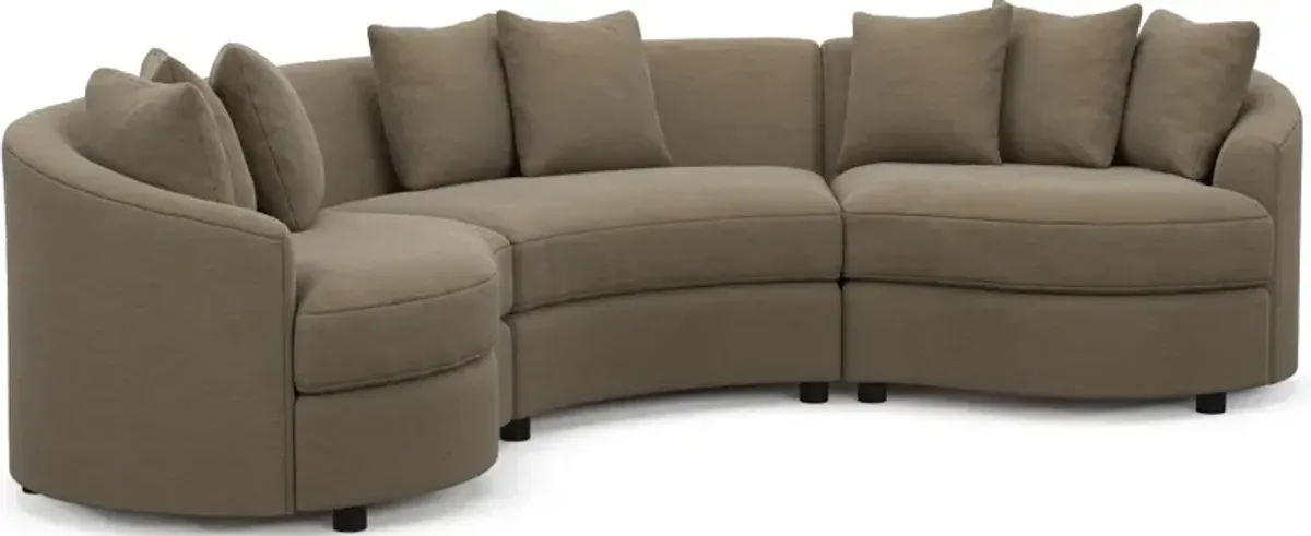 Allegra Foam Comfort 3-Piece Sectional - Merrimac Brownstone