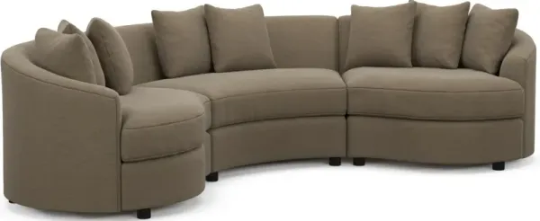 Allegra Foam Comfort 3-Piece Sectional - Merrimac Brownstone