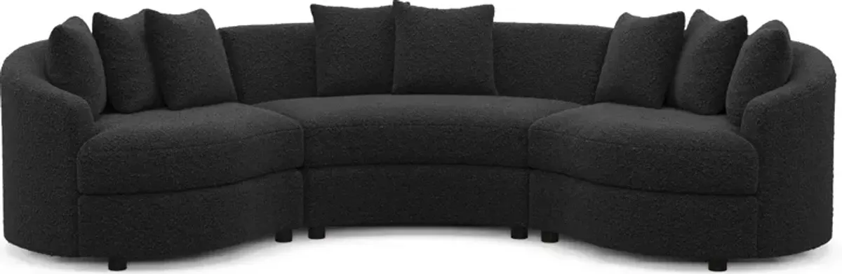 Allegra Foam Comfort 3-Piece Sectional - Bloke Obsidian