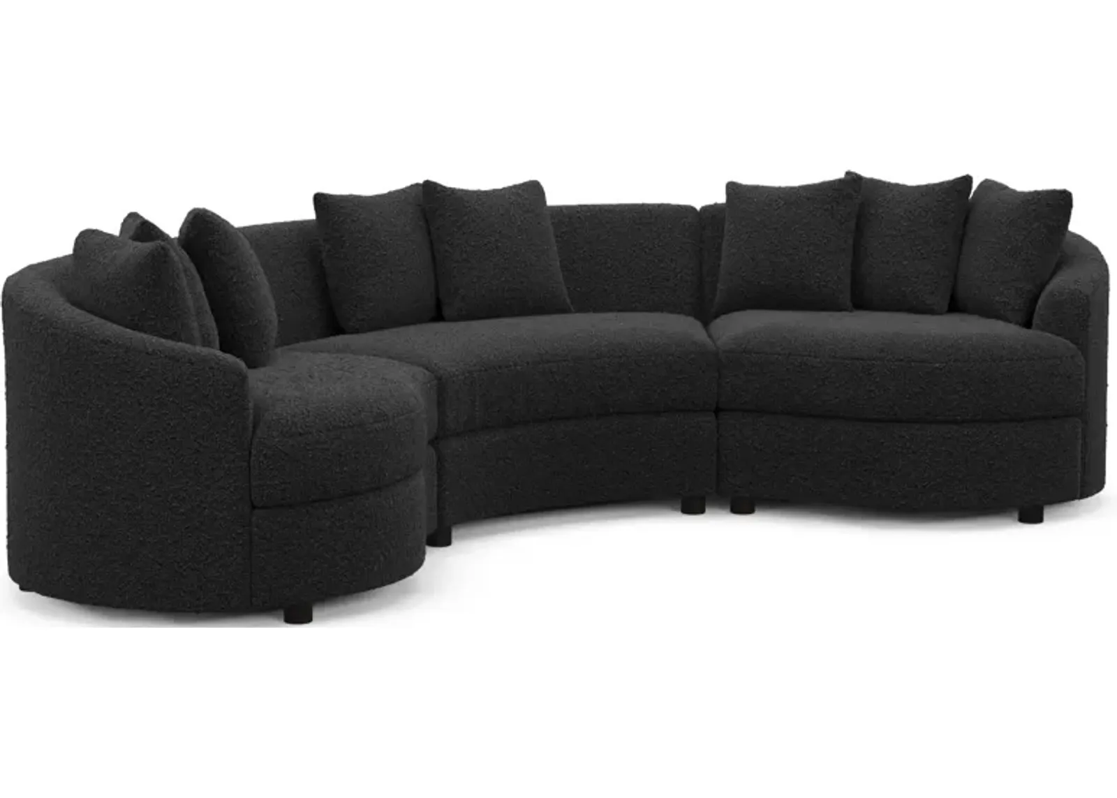 Allegra Foam Comfort 3-Piece Sectional - Bloke Obsidian