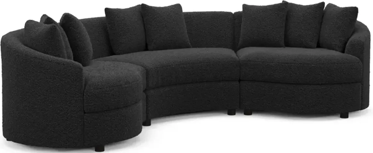 Allegra Foam Comfort 3-Piece Sectional - Bloke Obsidian