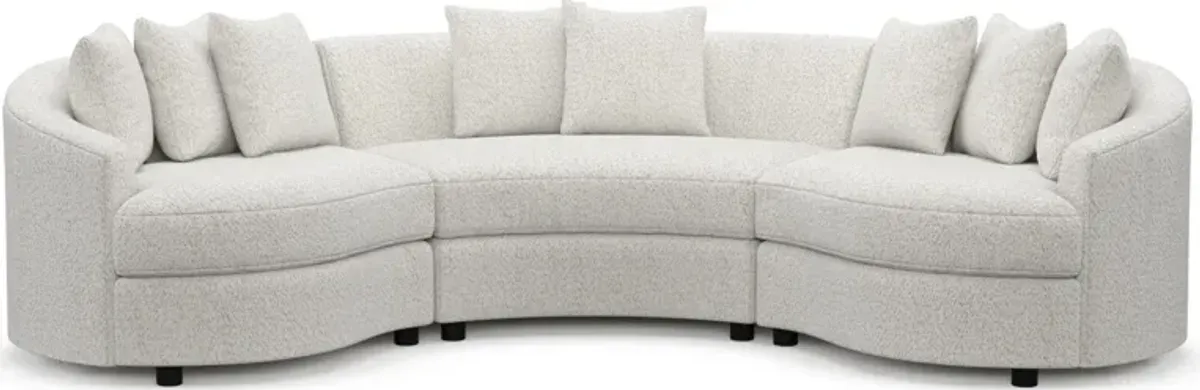 Allegra Foam Comfort 3-Piece Sectional - River Rock Ivory