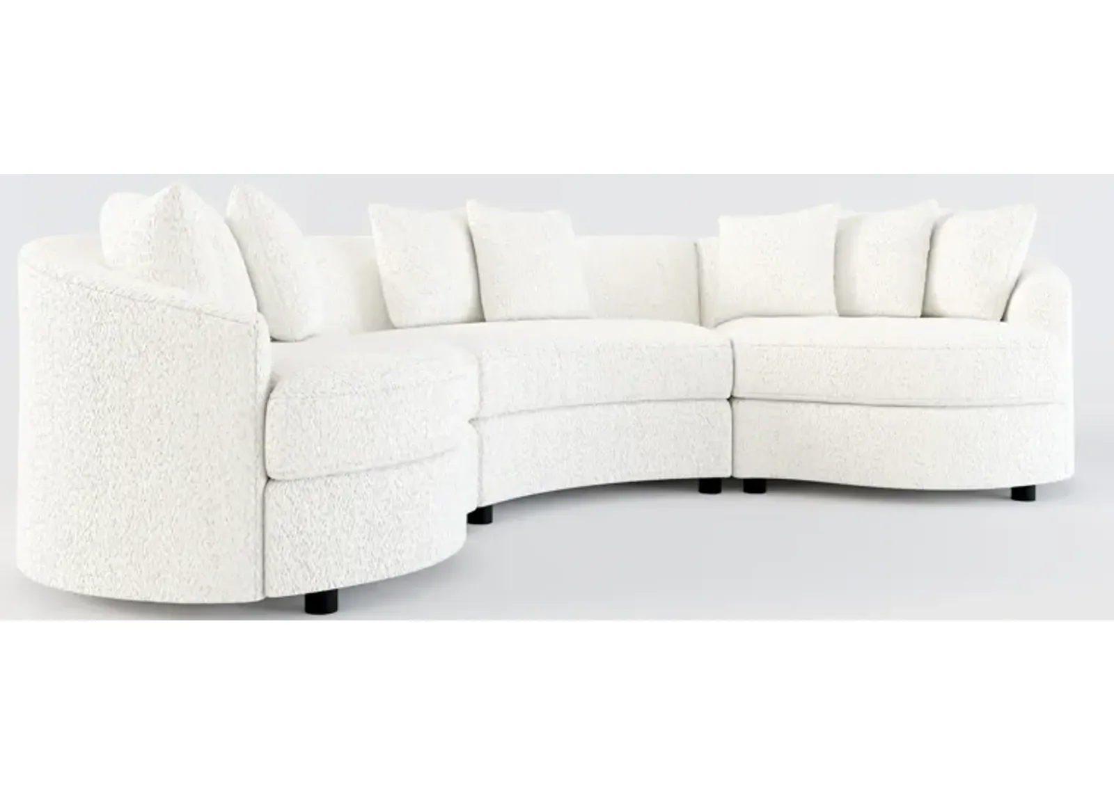 Allegra Foam Comfort 3-Piece Sectional - River Rock Ivory