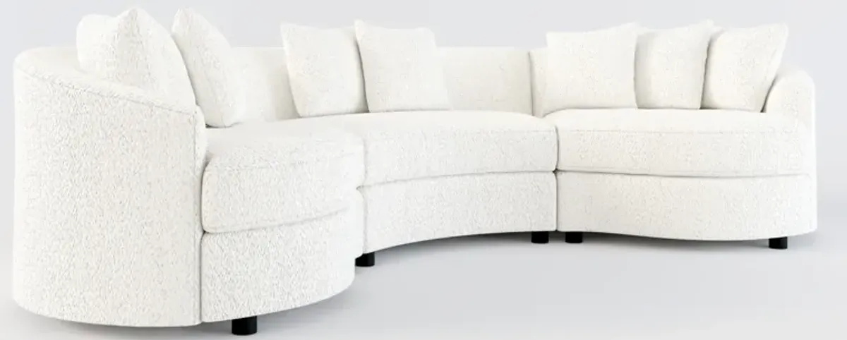 Allegra Foam Comfort 3-Piece Sectional - River Rock Ivory