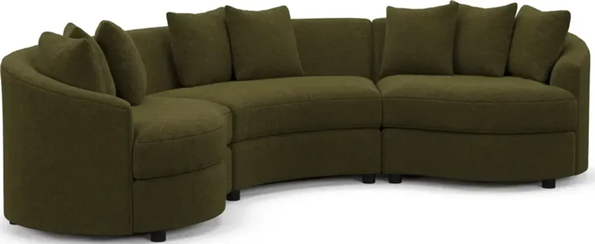 Allegra Foam Comfort Sectional - Midcentury Peat