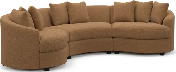 Allegra Foam Comfort Sectional - Texel Caramel