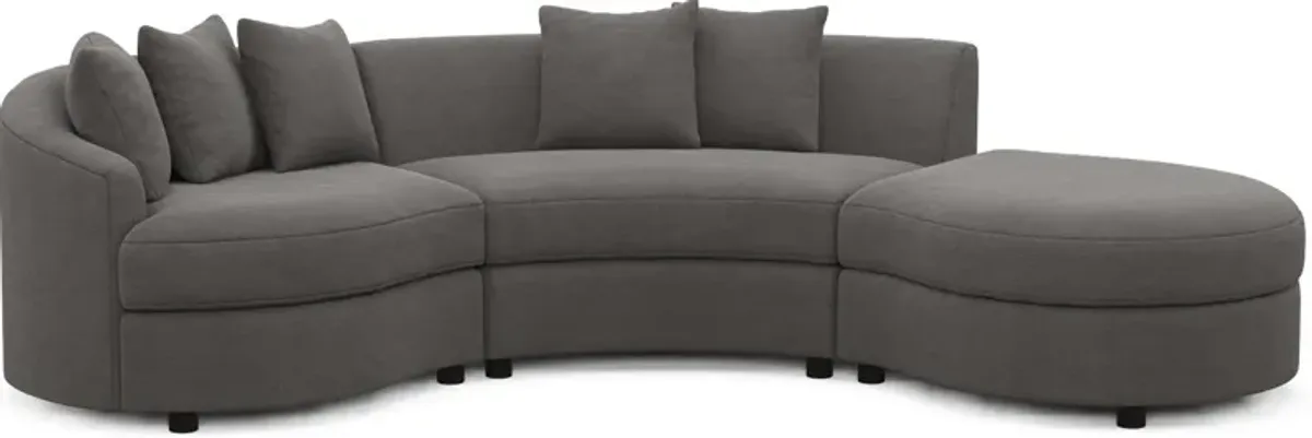 Allegra Foam Comfort 3-Piece Sectional with Right-Facing Chaise - Merrimac Ash