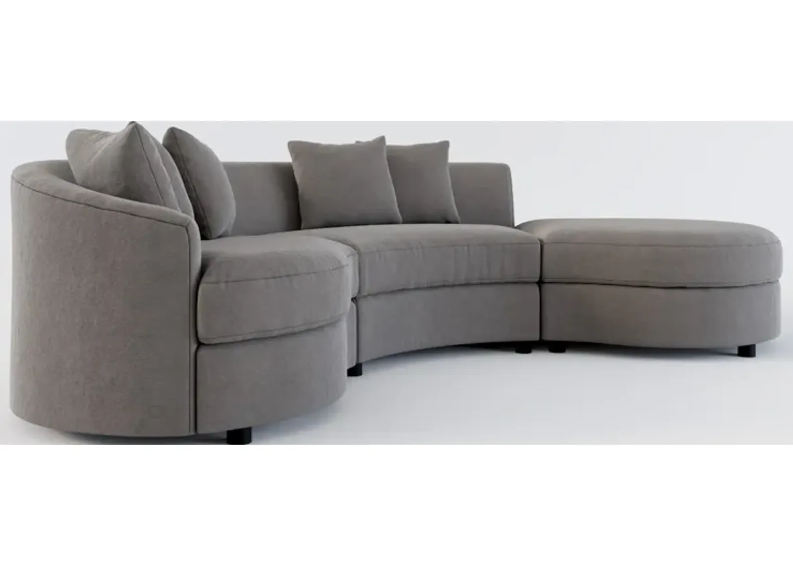 Allegra Foam Comfort 3-Piece Sectional with Right-Facing Chaise - Merrimac Ash