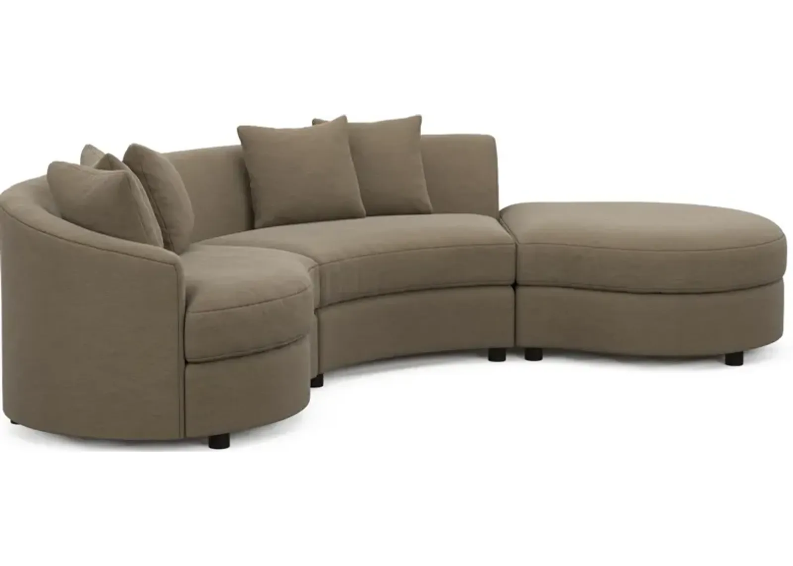 Allegra Foam Comfort 3-Piece Sectional with Right-Facing Chaise - Merrimac Brownstone