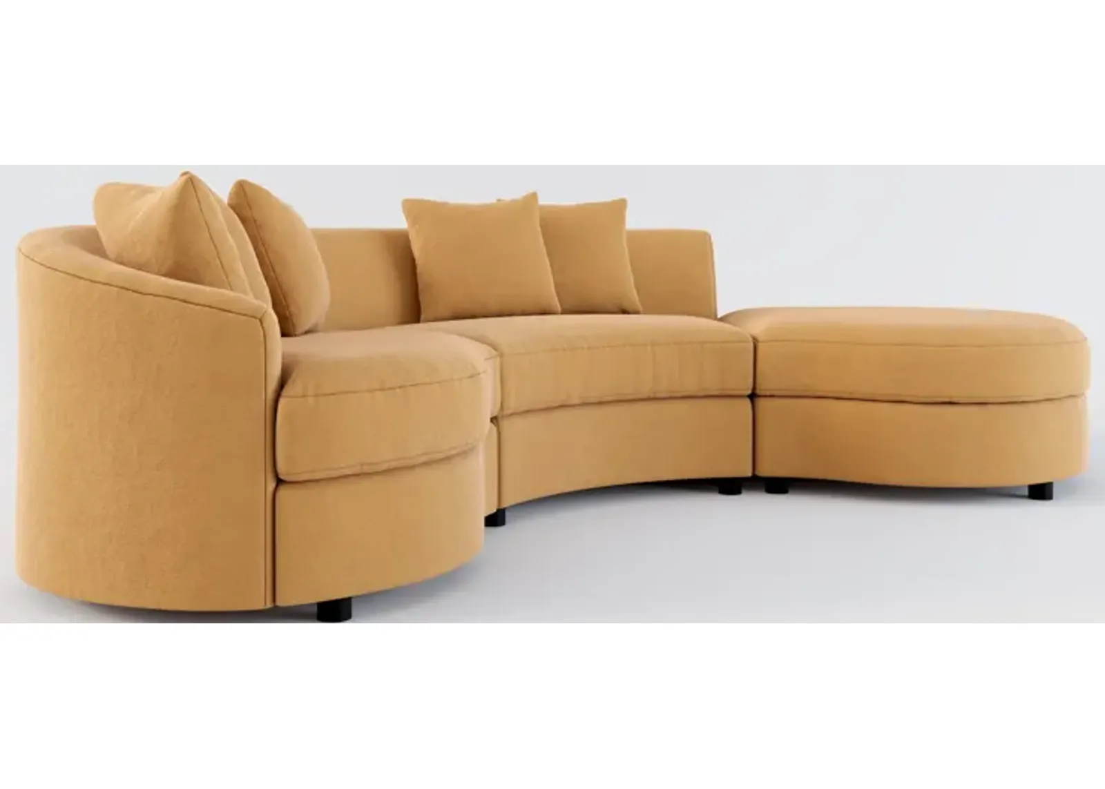 Allegra Foam Comfort 3-Piece Sectional with Right-Facing Chaise - Merrimac Topaz