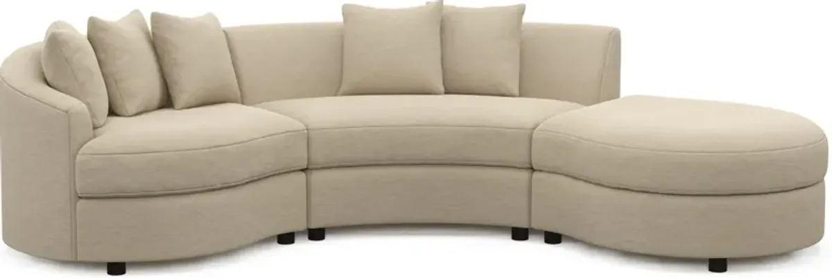 Allegra Foam Comfort 3-Piece Sectional with Right-Facing Chaise - Merrimac Ecru