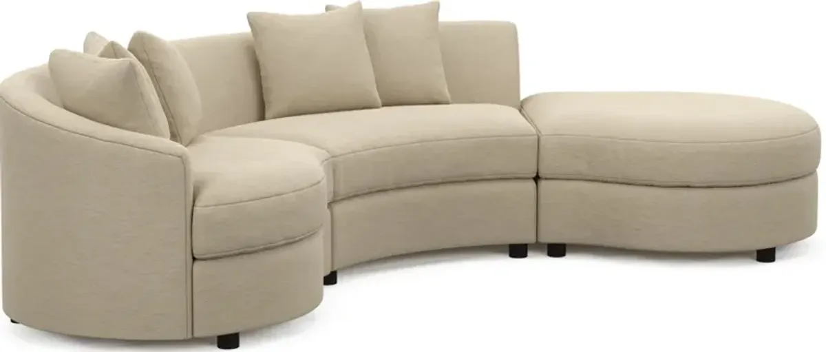 Allegra Foam Comfort 3-Piece Sectional with Right-Facing Chaise - Merrimac Ecru