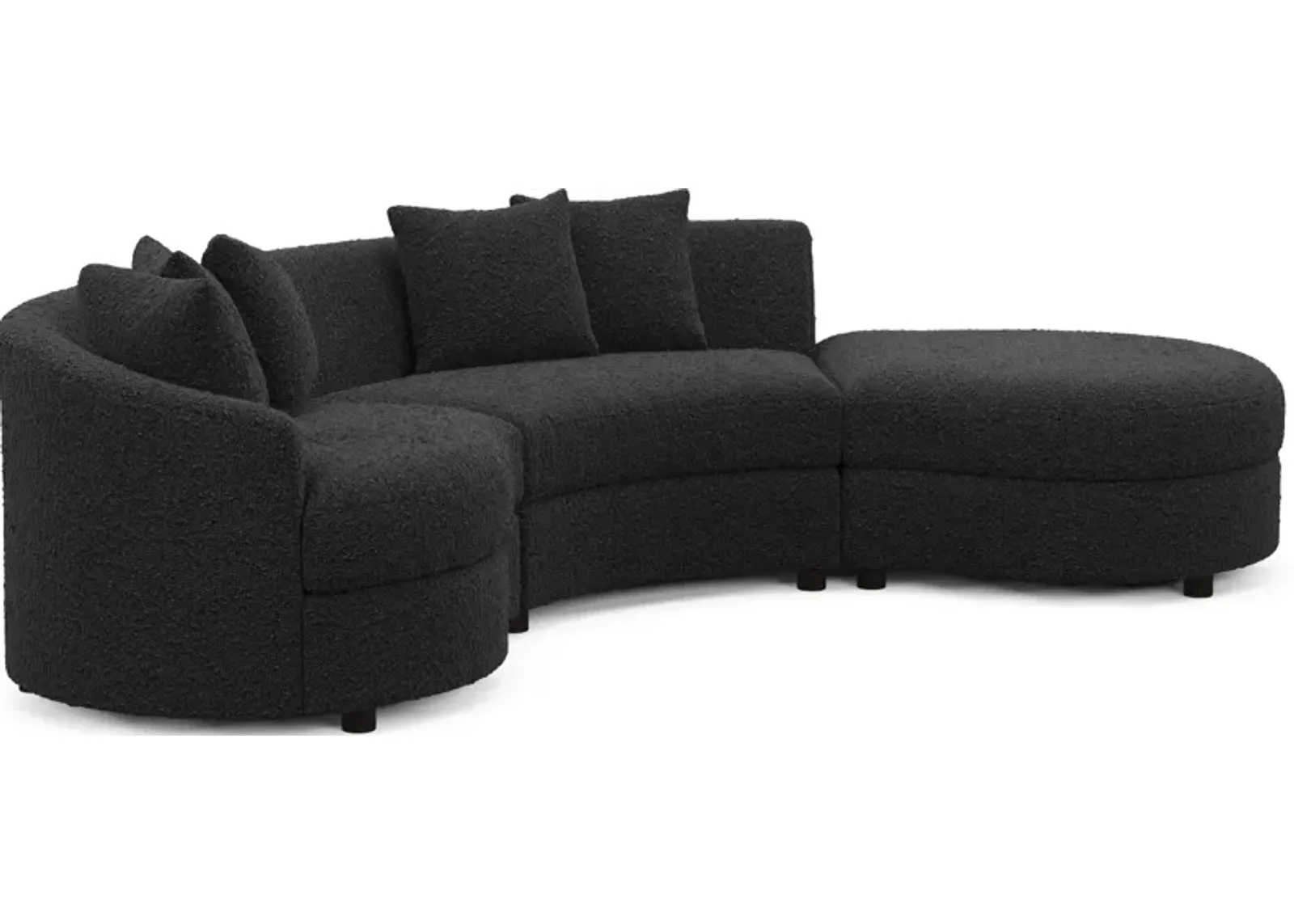 Allegra Foam Comfort 3-Piece Sectional with Right-Facing Chaise - Bloke Obsidian