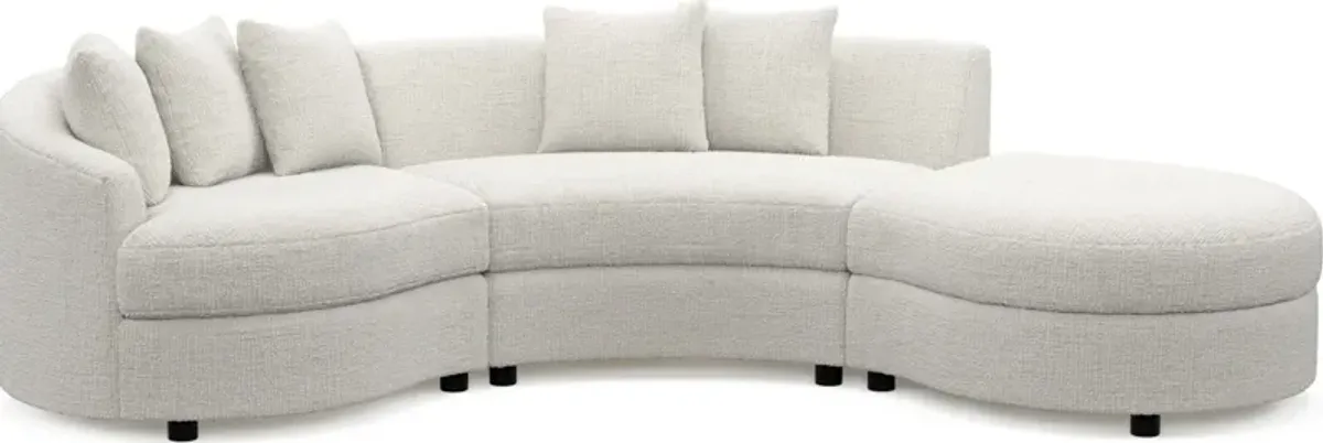 Allegra Foam Comfort 3-Piece Sectional with Right-Facing Chaise - Bantu Pearl