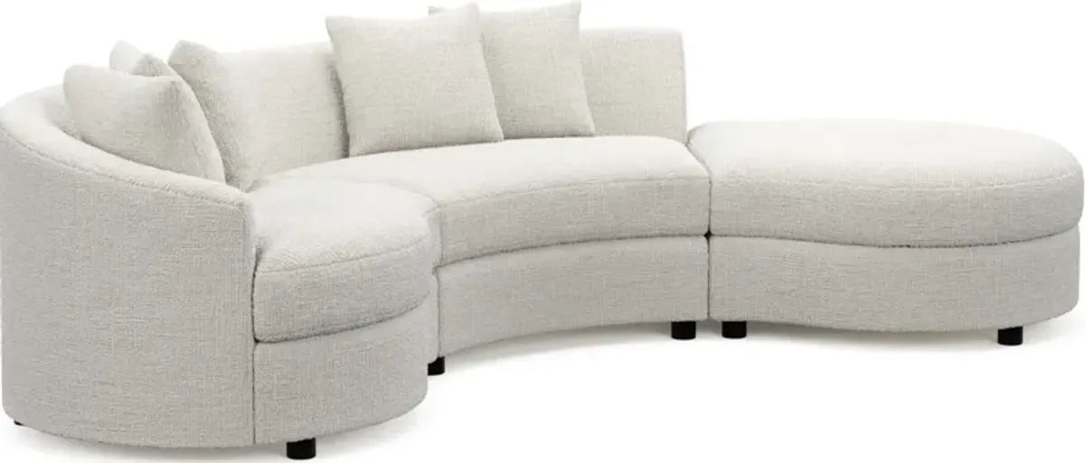 Allegra Foam Comfort 3-Piece Sectional with Right-Facing Chaise - Bantu Pearl