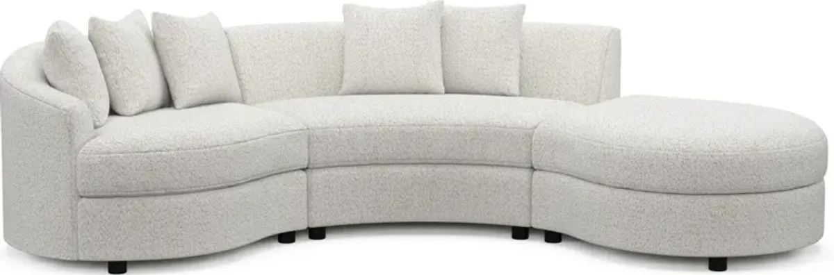 Allegra Foam Comfort 3-Piece Sectional with Right-Facing Chaise - River Rock Ivory