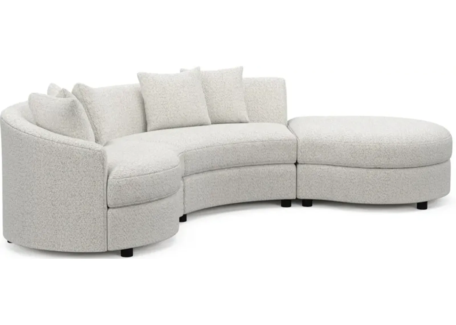 Allegra Foam Comfort 3-Piece Sectional with Right-Facing Chaise - River Rock Ivory