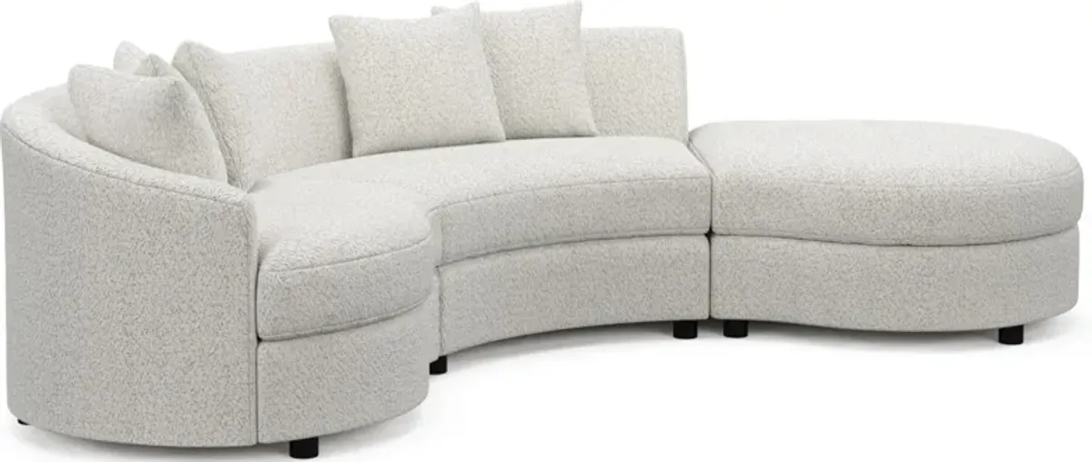 Allegra Foam Comfort 3-Piece Sectional with Right-Facing Chaise - River Rock Ivory