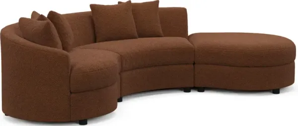 Allegra Foam Comfort Sectional - Nora Chocolate