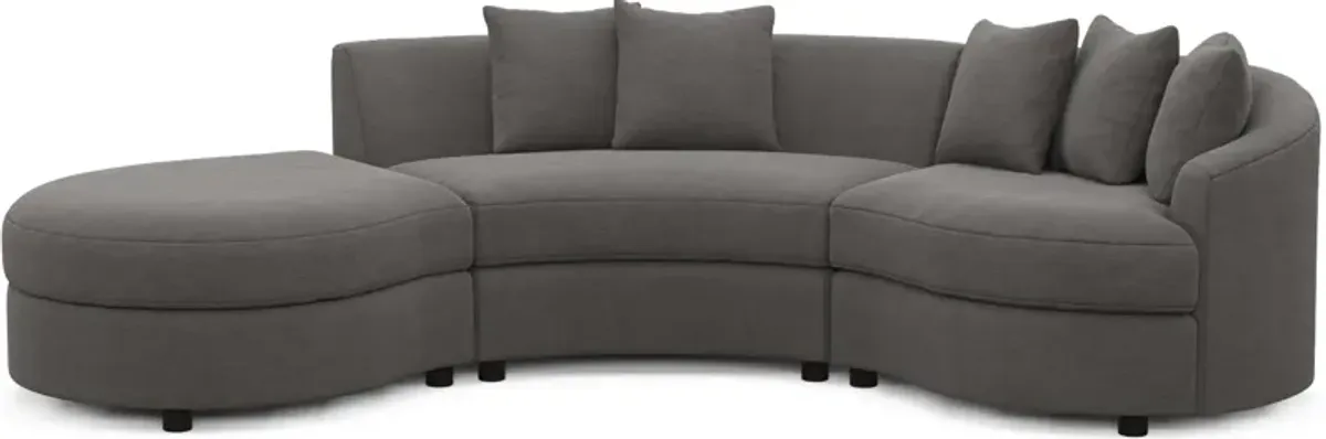 Allegra Foam Comfort 3-Piece Sectional with Left-Facing Chaise - Merrimac Ash