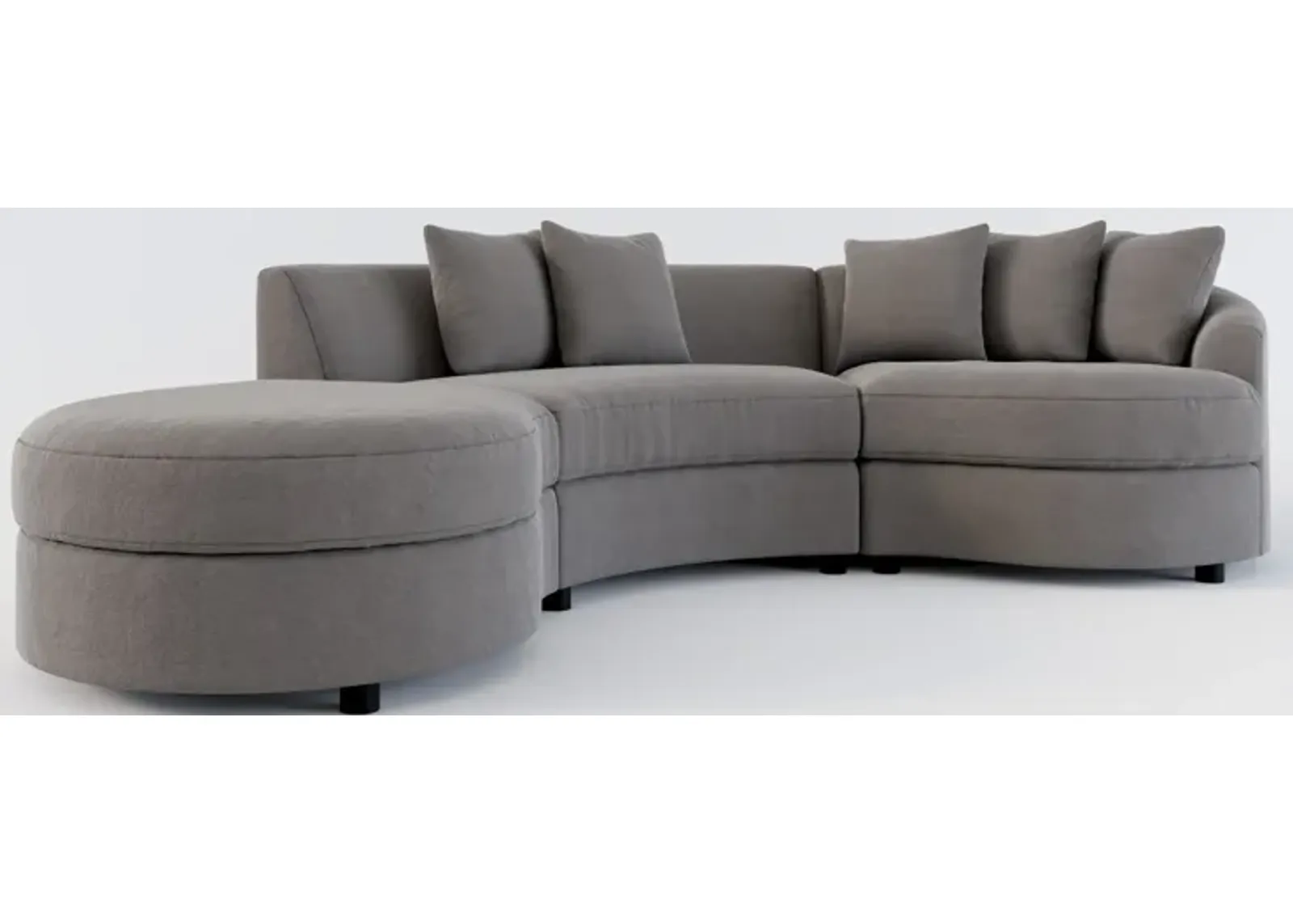 Allegra Foam Comfort 3-Piece Sectional with Left-Facing Chaise - Merrimac Ash