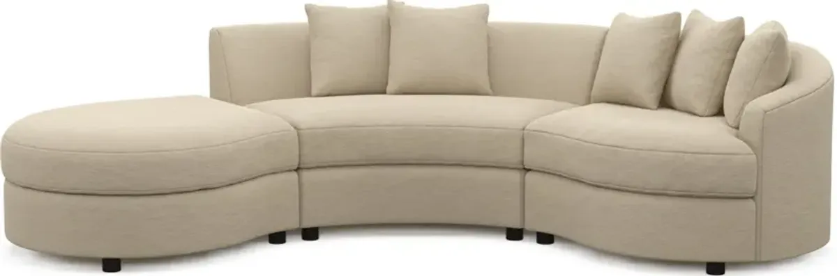 Allegra Foam Comfort 3-Piece Sectional with Left-Facing Chaise - Merrimac Ecru