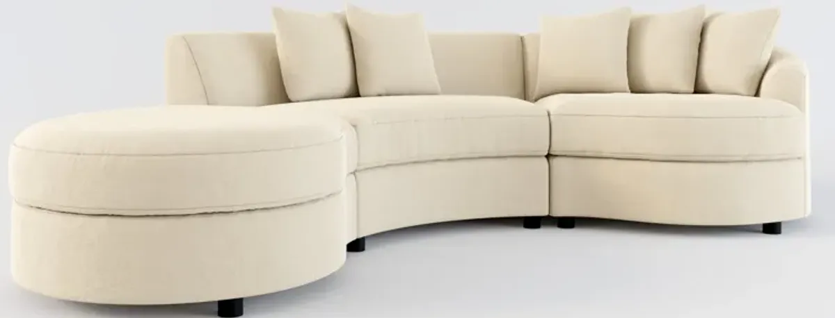 Allegra Foam Comfort 3-Piece Sectional with Left-Facing Chaise - Merrimac Ecru