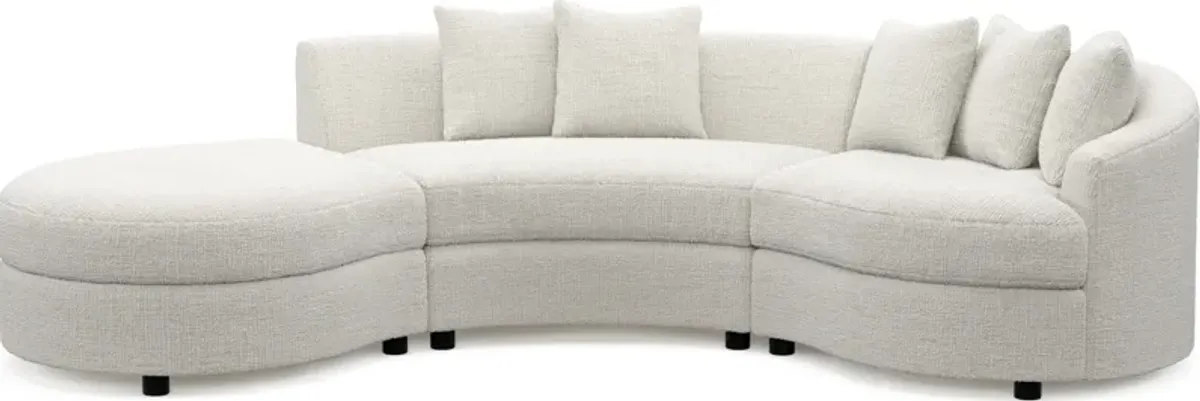 Allegra Foam Comfort 3-Piece Sectional with Left-Facing Chaise - Bantu Pearl