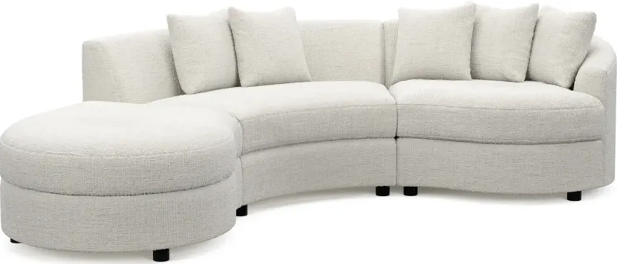 Allegra Foam Comfort 3-Piece Sectional with Left-Facing Chaise - Bantu Pearl