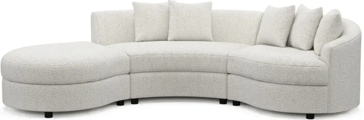 Allegra Foam Comfort 3-Piece Sectional with Left-Facing Chaise - River Rock Ivory