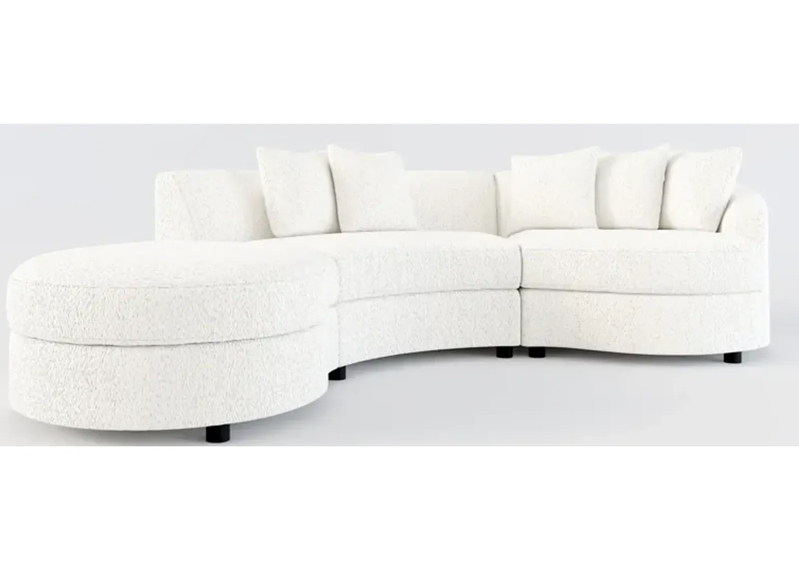 Allegra Foam Comfort 3-Piece Sectional with Left-Facing Chaise - River Rock Ivory