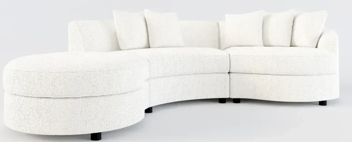 Allegra Foam Comfort 3-Piece Sectional with Left-Facing Chaise - River Rock Ivory