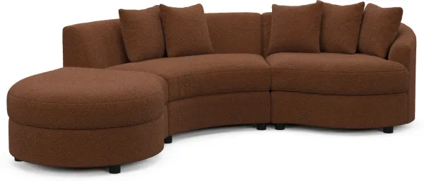Allegra Foam Comfort Sectional - Nora Chocolate