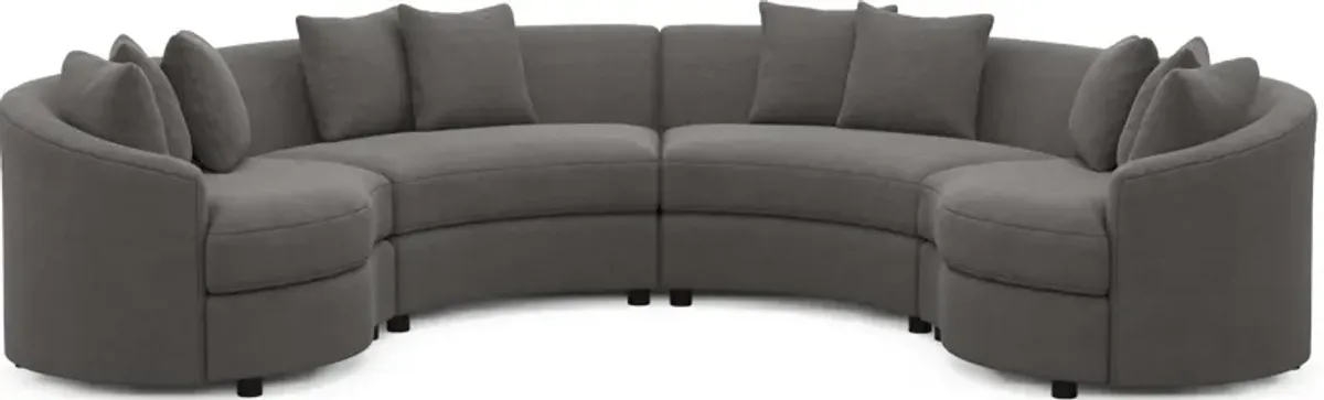 Allegra Foam Comfort 4-Piece Sectional - Merrimac Ash