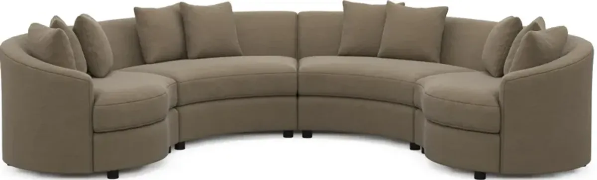 Allegra Foam Comfort 4-Piece Sectional - Merrimac Brownstone