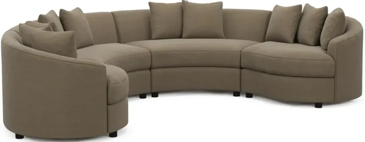 Allegra Foam Comfort 4-Piece Sectional - Merrimac Brownstone