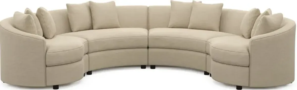 Allegra Foam Comfort 4-Piece Sectional - Merrimac Ecru