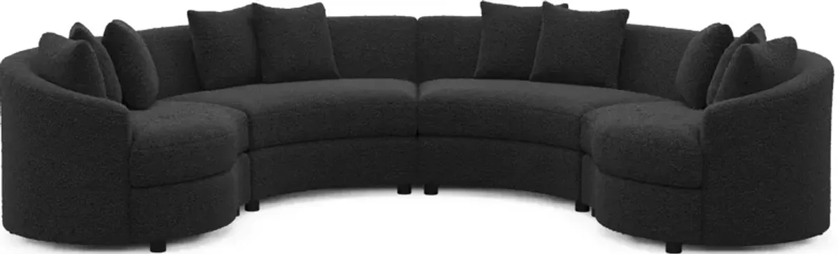 Allegra Foam Comfort 4-Piece Sectional - Bloke Obsidian