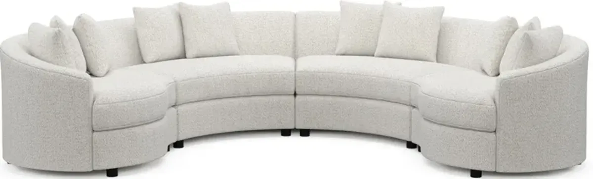 Allegra Foam Comfort 4-Piece Sectional - River Rock Ivory