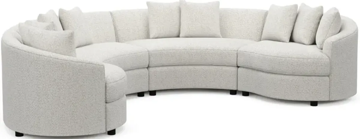 Allegra Foam Comfort 4-Piece Sectional - River Rock Ivory