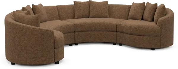 Allegra Foam Comfort Sectional - Balvi Truffle