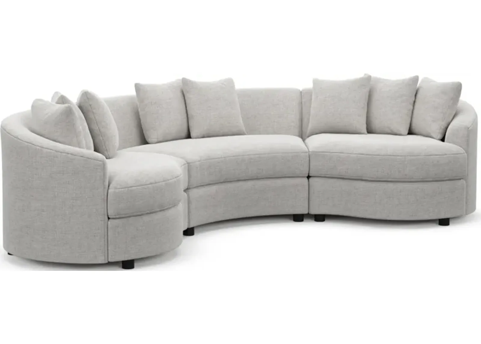 Allegra Foam Comfort 3-Piece Sectional - Adario Fog