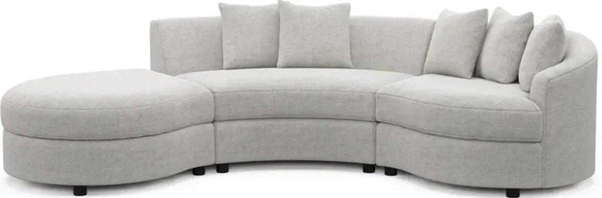 Allegra Foam Comfort 3-Piece Sectional with Chaise - Adario Fog