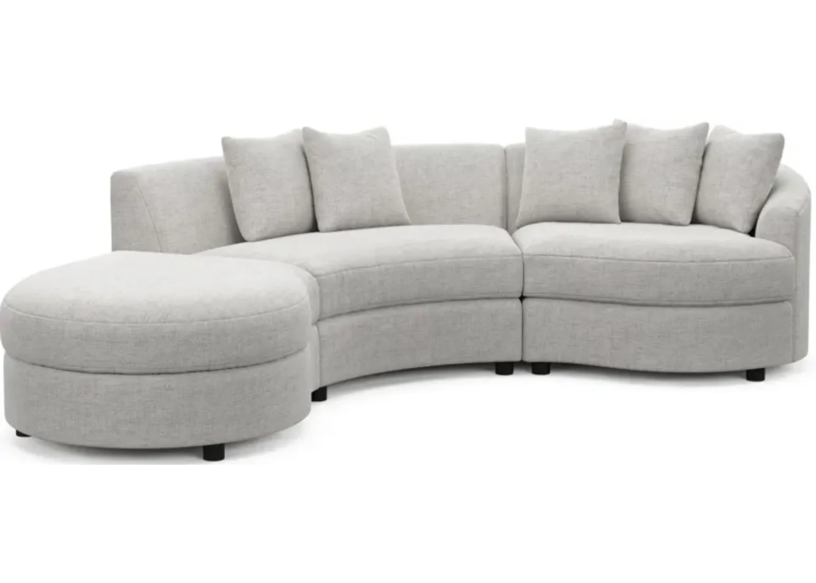 Allegra Foam Comfort 3-Piece Sectional with Chaise - Adario Fog