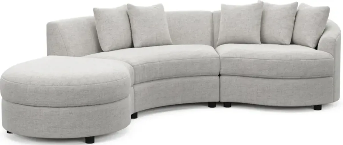 Allegra Foam Comfort 3-Piece Sectional with Chaise - Adario Fog