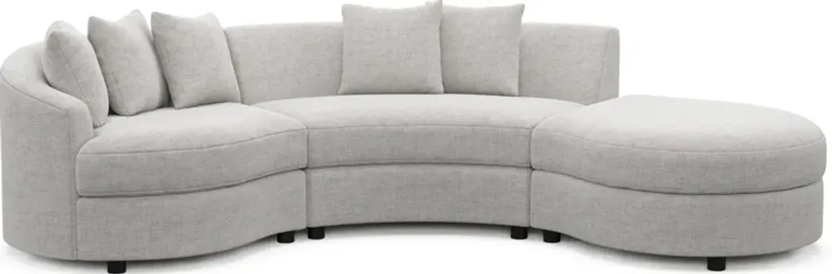 Allegra Foam Comfort 3-Piece Sectional with Chaise - Adario Fog