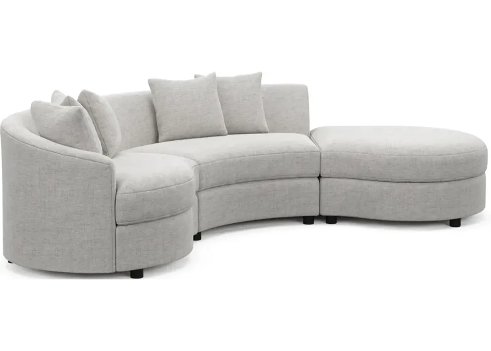 Allegra Foam Comfort 3-Piece Sectional with Chaise - Adario Fog